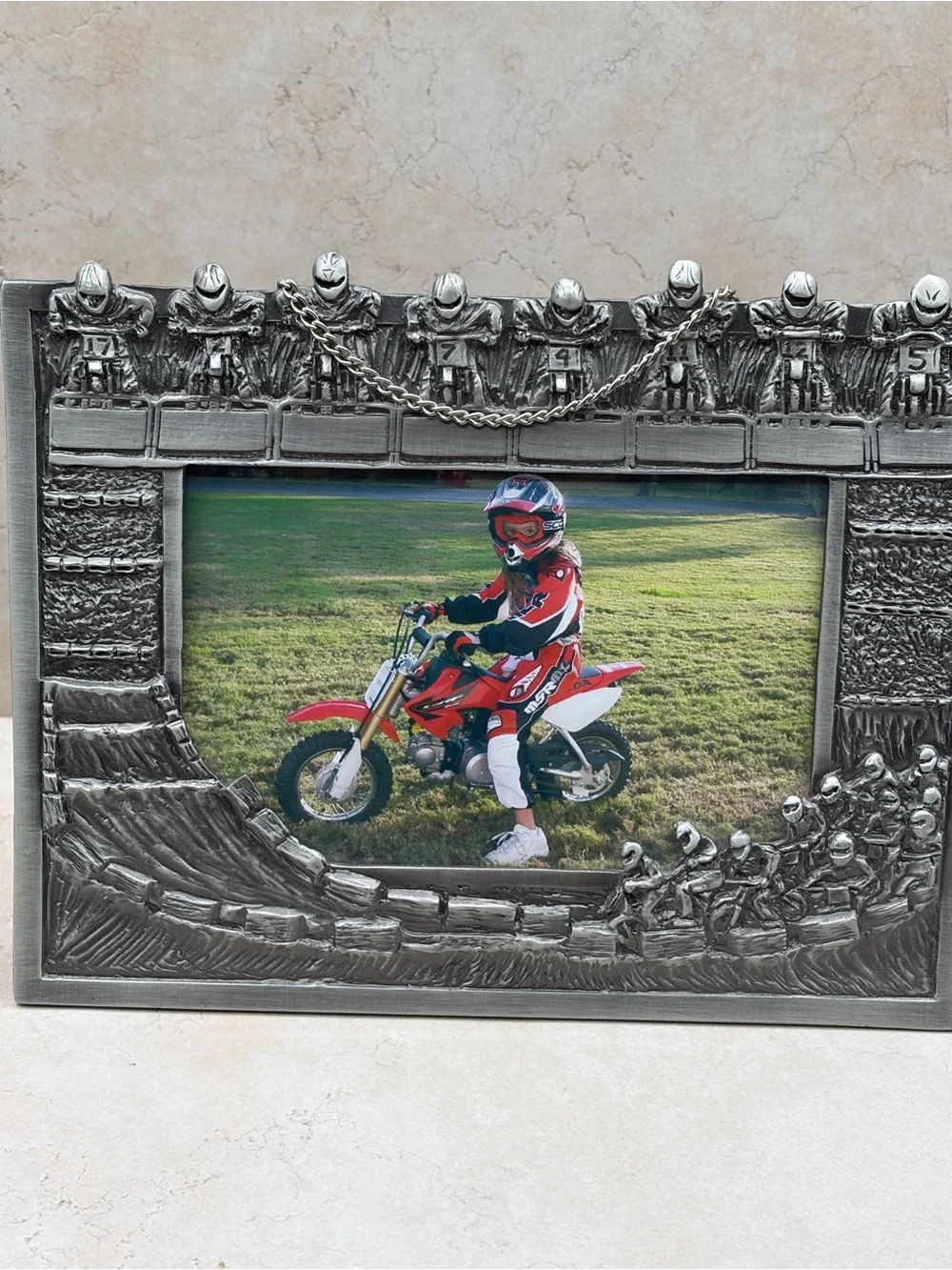2003 Vintage Off The Hook Heavymetal 4x6 Picture Frame Motocross 3-D
